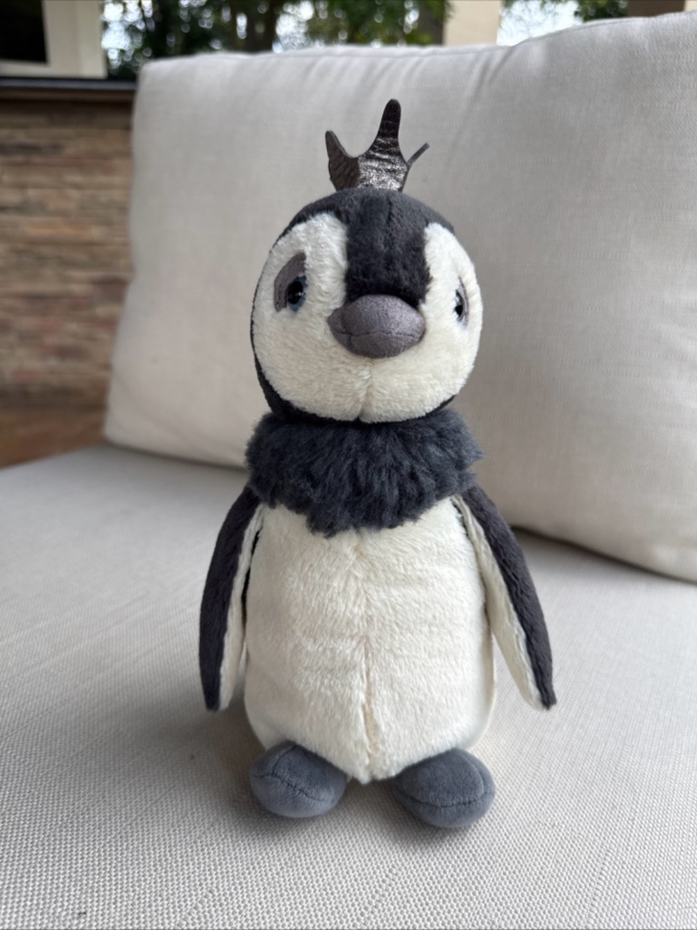 Jellycat (London) “I am Prince Penguin” Gray & Cream Plush 11”H rare JCINC4266